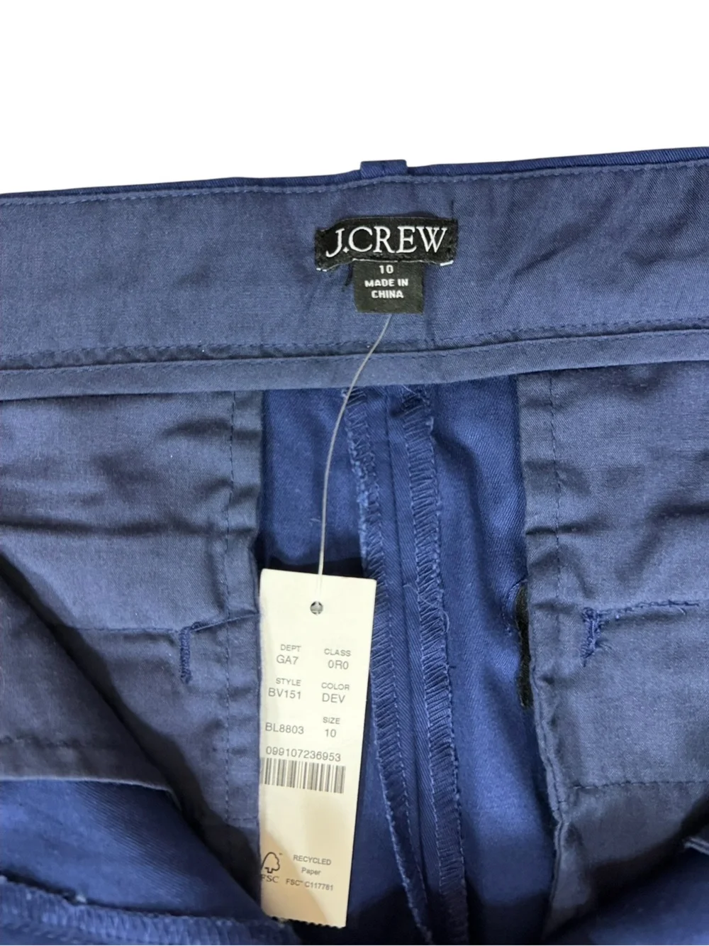 J. Crew Full Length “Sydney” Wide-Leg Chino Pants with Rhinestones NWT